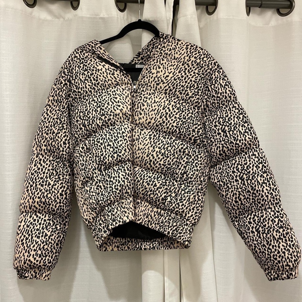 Adika cheetah print puffer jacket